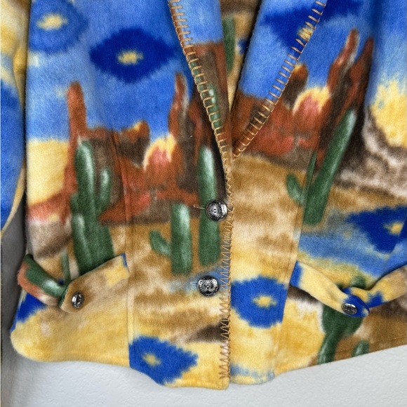 Five Star by Roper Western Aztec Print Fleece Jacket SizeM Cactus Boho Southwest - Picture 3 of 7